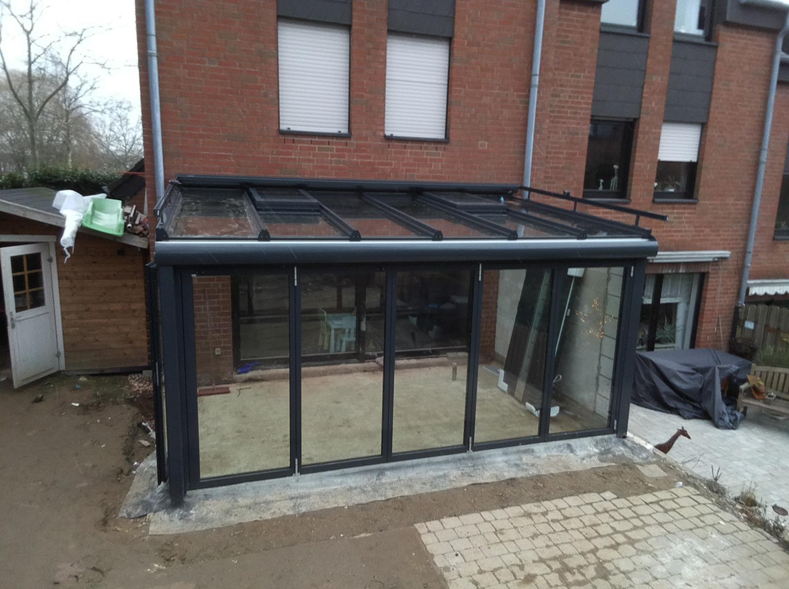 Wintergaten blau mit Faltanlage